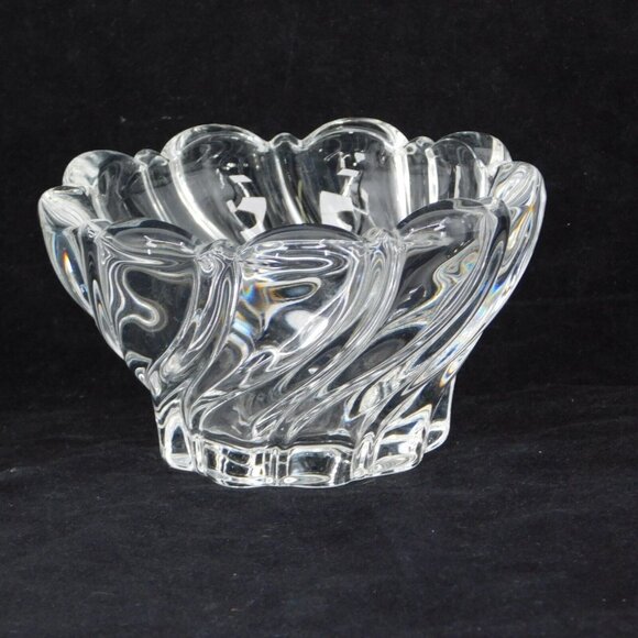 Mikasa Other - Mikasa Peppermint Clear Crystal Bowl Swirl Design Giftware 4 1/4" round Vintage
